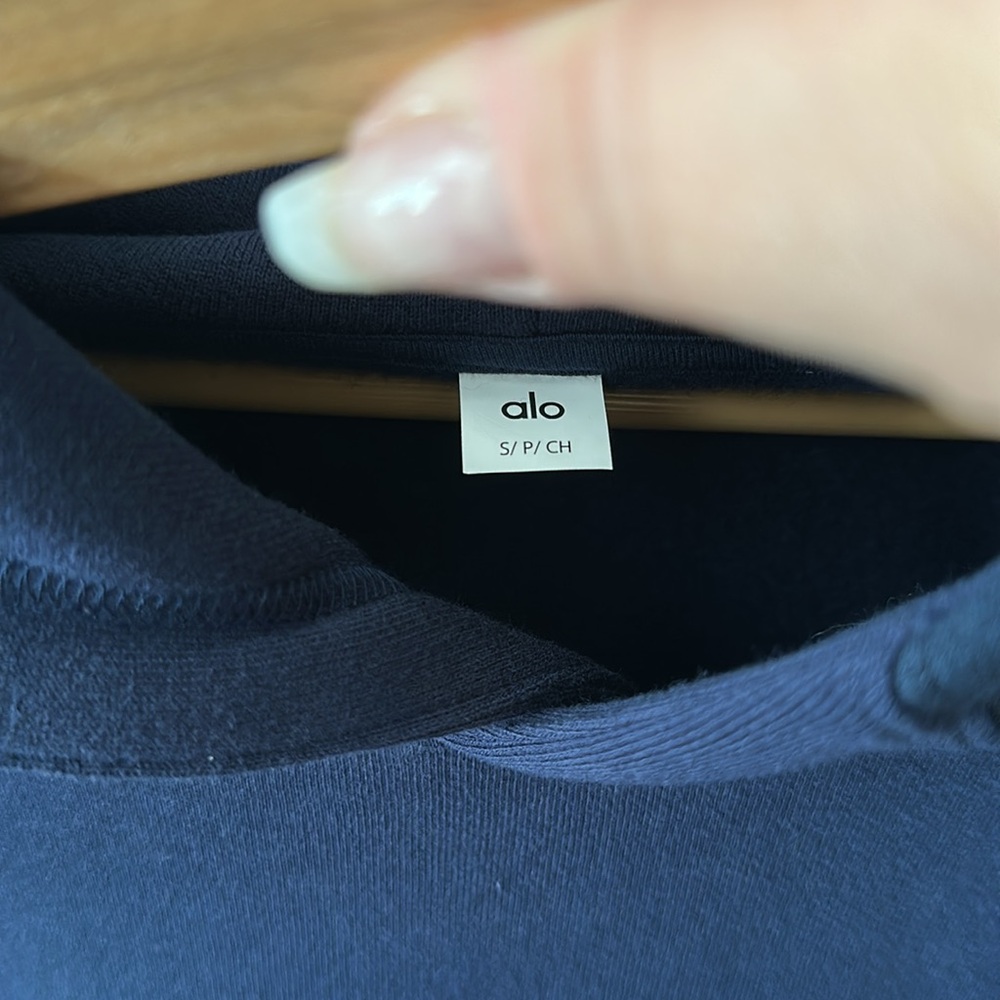 ALO Yoga Make Waves Hoodie Women’s M/Men’s S Navy Tonal - Picture 11 of 11